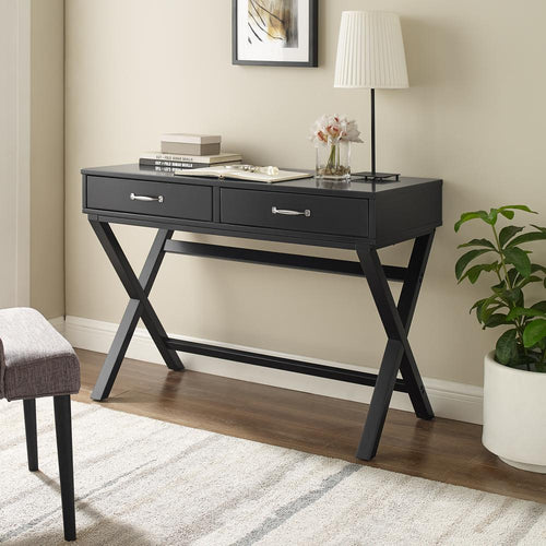Penney 2-Drawer Desk, Black - Linon