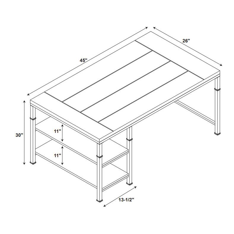 Austin Two Shelf Desk - Linon
