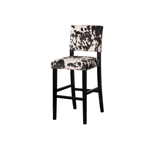 Corey Black Cow Print Bar Stool - Linon