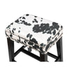 Walt Black Cow Print Bar Stool - Linon