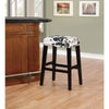Walt Black Cow Print Bar Stool - Linon