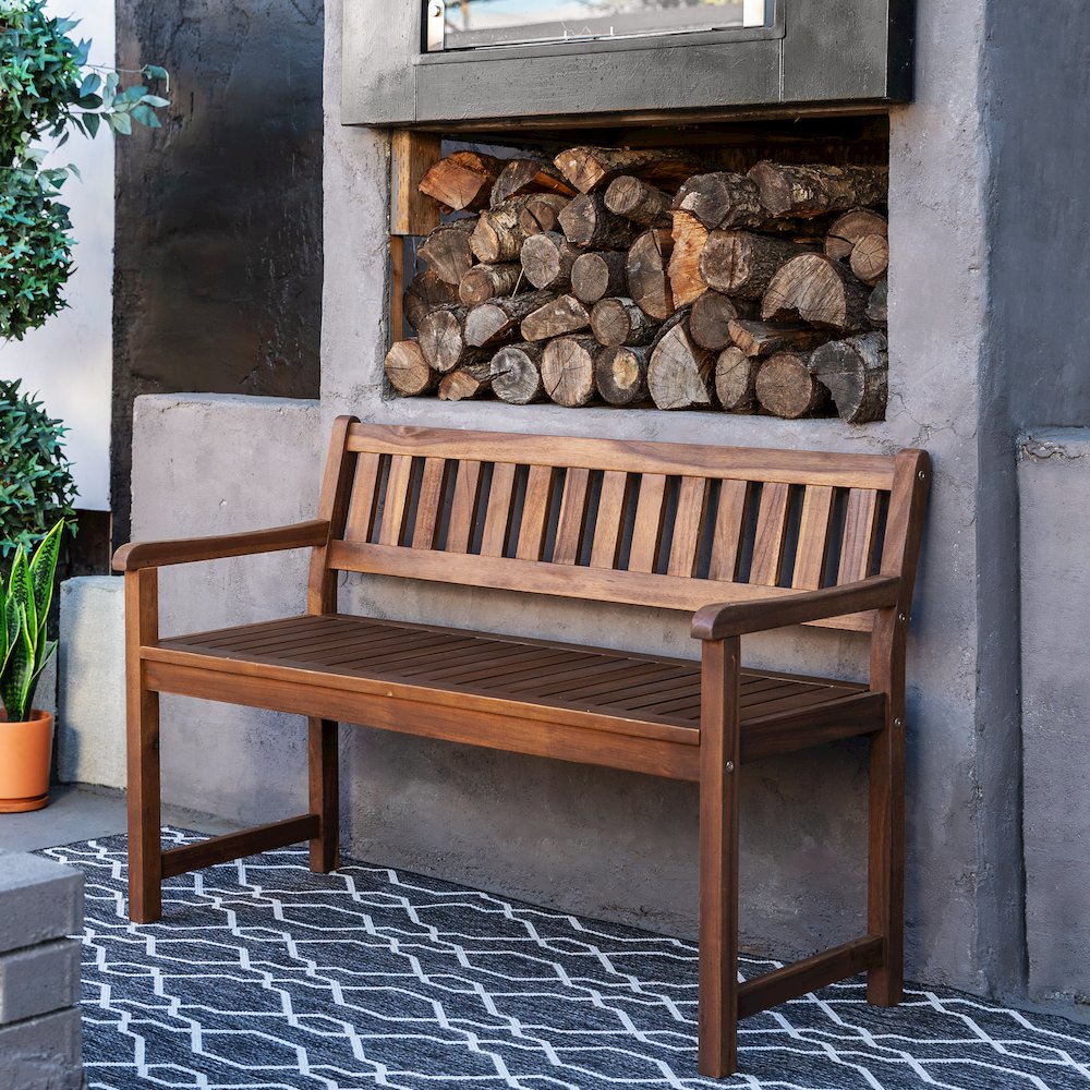 Catalan Bench - Acorn Finish - Linon