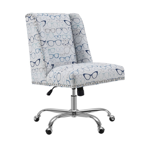 Draper Office Chair, Glasses Print - Linon