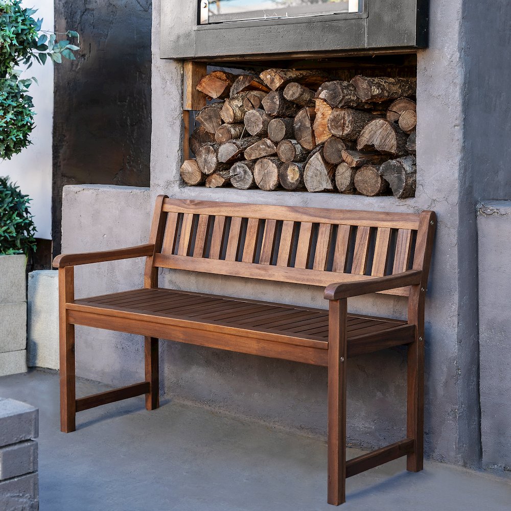 Catalan Bench - Acorn Finish - Linon