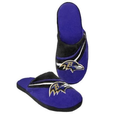 Baltimore Ravens Slipper - Big Logo Stripe - (1 Pair) - L -