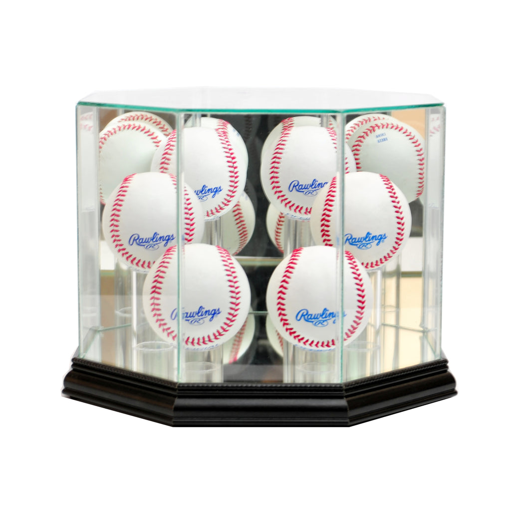 Octagon 6 Baseball Display Case with Black Moulding