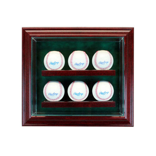 6 Baseball Cabinet Style Display Case with Cherry Moulding