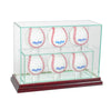 6 Upright Baseball Display Case with Cherry Moulding