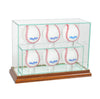 6 Upright Baseball Display Case with Walnut Moulding