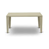 Outdoor Wicker Dining Table - Rectangle PE Wicker Table with Glass Top, 36x60 Inch, Natural Linen - East West Furniture