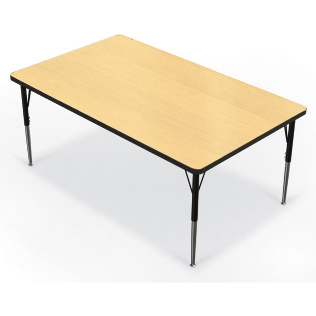 Activity Table - 36''X60'' Rectangle - Fusion Maple Top Surface - Black Edgeband - BALT
