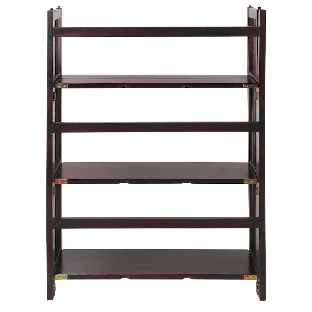 3-Shelf Folding Stackable Bookcase 27.5'' Wide-Espresso - Casual Home