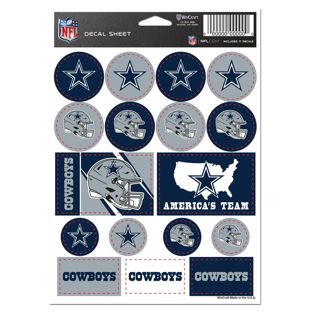 Dallas Cowboys Decal Sheet 5x7 Vinyl - Wincraft