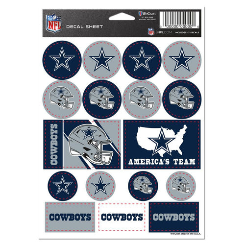 Dallas Cowboys Decal Sheet 5x7 Vinyl - WinCraft