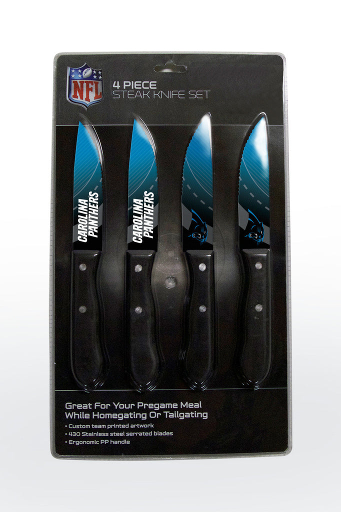 Carolina Panthers Knife Set Steak 4 Pack - The Sports Vault