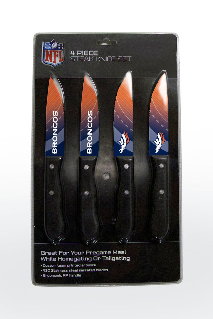 Denver Broncos Knife Set - Steak - 4 Pack - The Sports Vault