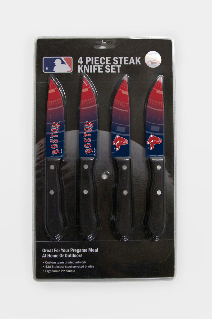 Boston Red Sox Knife Set Steak 4 Pack - The Sports Vault