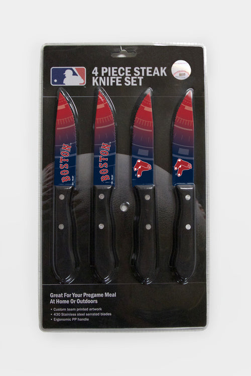 Boston Red Sox Knife Set Steak 4 Pack - The Sports Vault