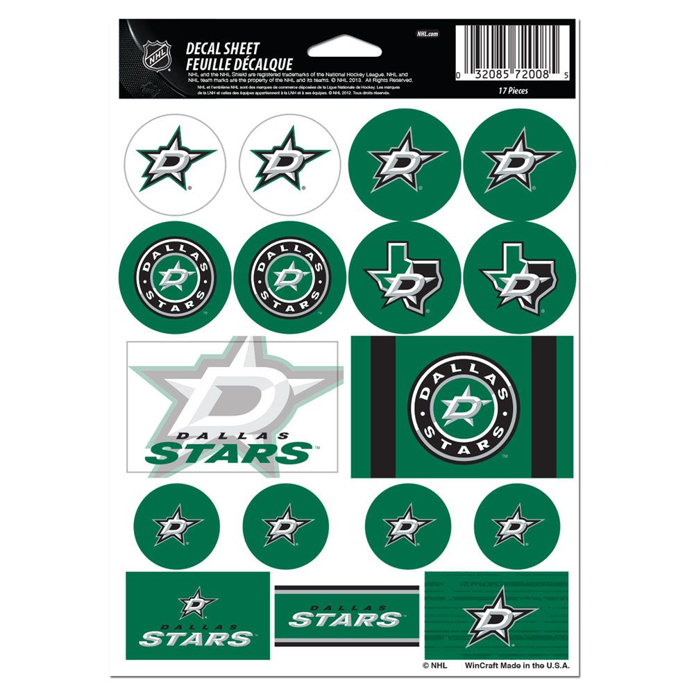 Dallas Stars Decal Sheet 5x7 Vinyl - WinCraft