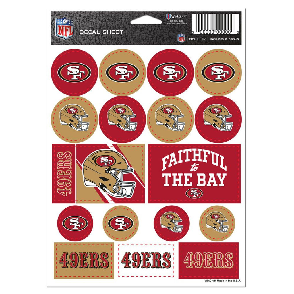 San Francisco 49ers Decal Sheet 5x7 Vinyl - Wincraft