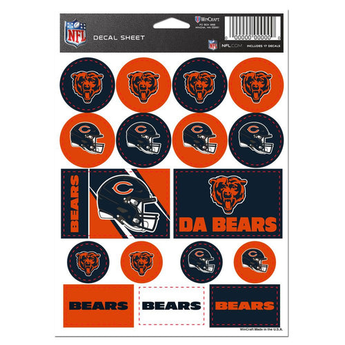 Chicago Bears Decal Sheet 5x7 Vinyl - WinCraft