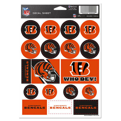 Cincinnati Bengals Decal Sheet 5x7 Vinyl - WinCraft