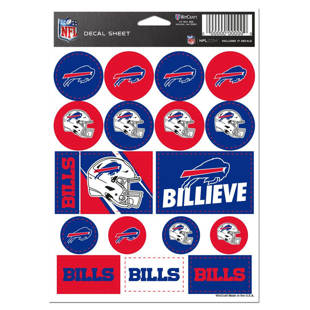 Buffalo Bills Decal Sheet 5x7 Vinyl - Wincraft