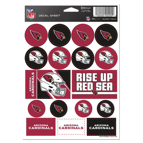 Arizona Cardinals Decal Sheet 5x7 Vinyl - WinCraft