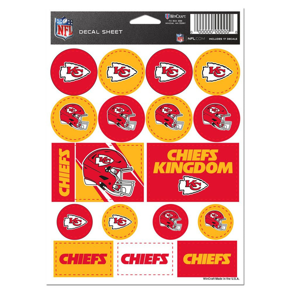 Kansas City Chiefs Decal Sheet 5x7 Vinyl - Wincraft