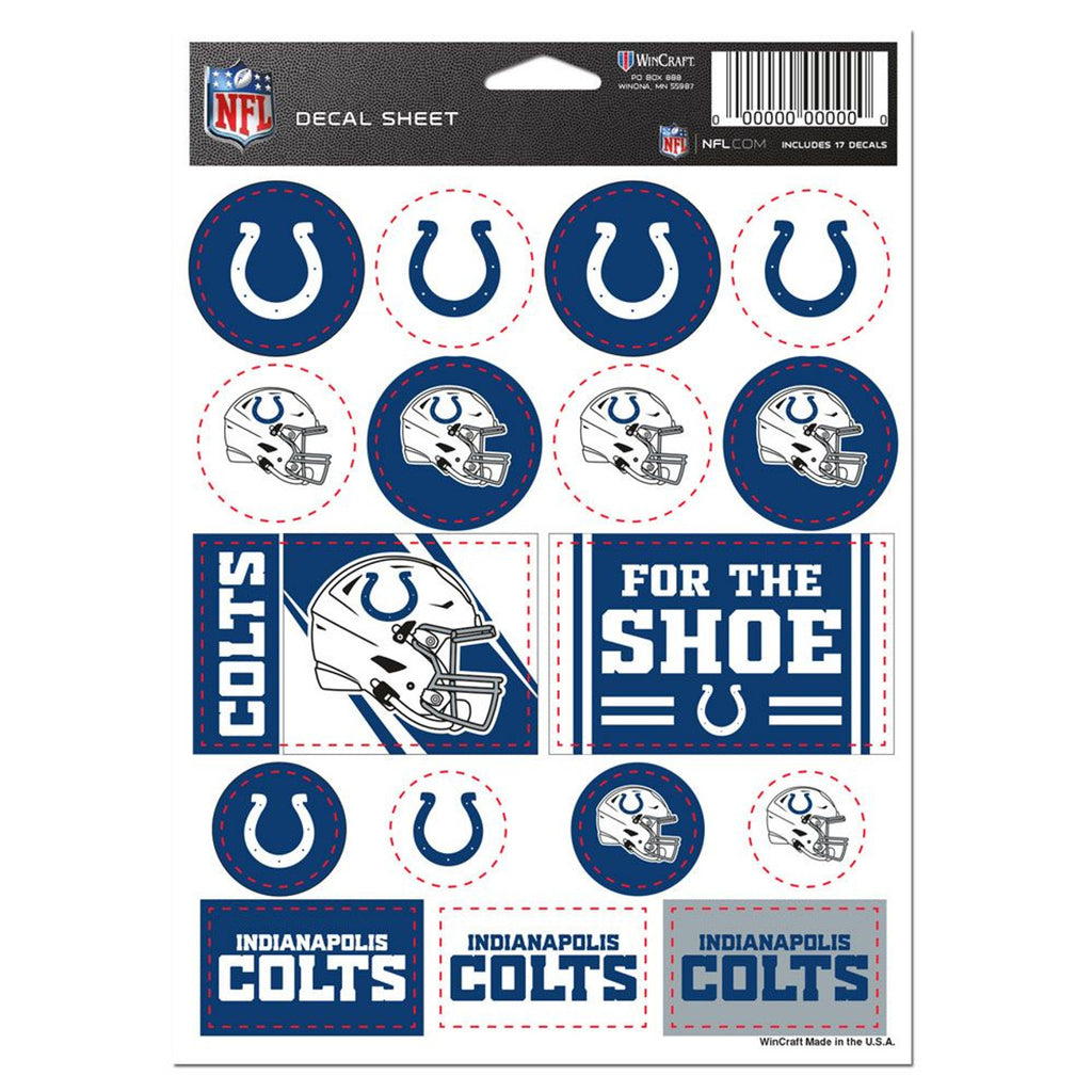 Indianapolis Colts Decal Sheet 5x7 Vinyl - Wincraft