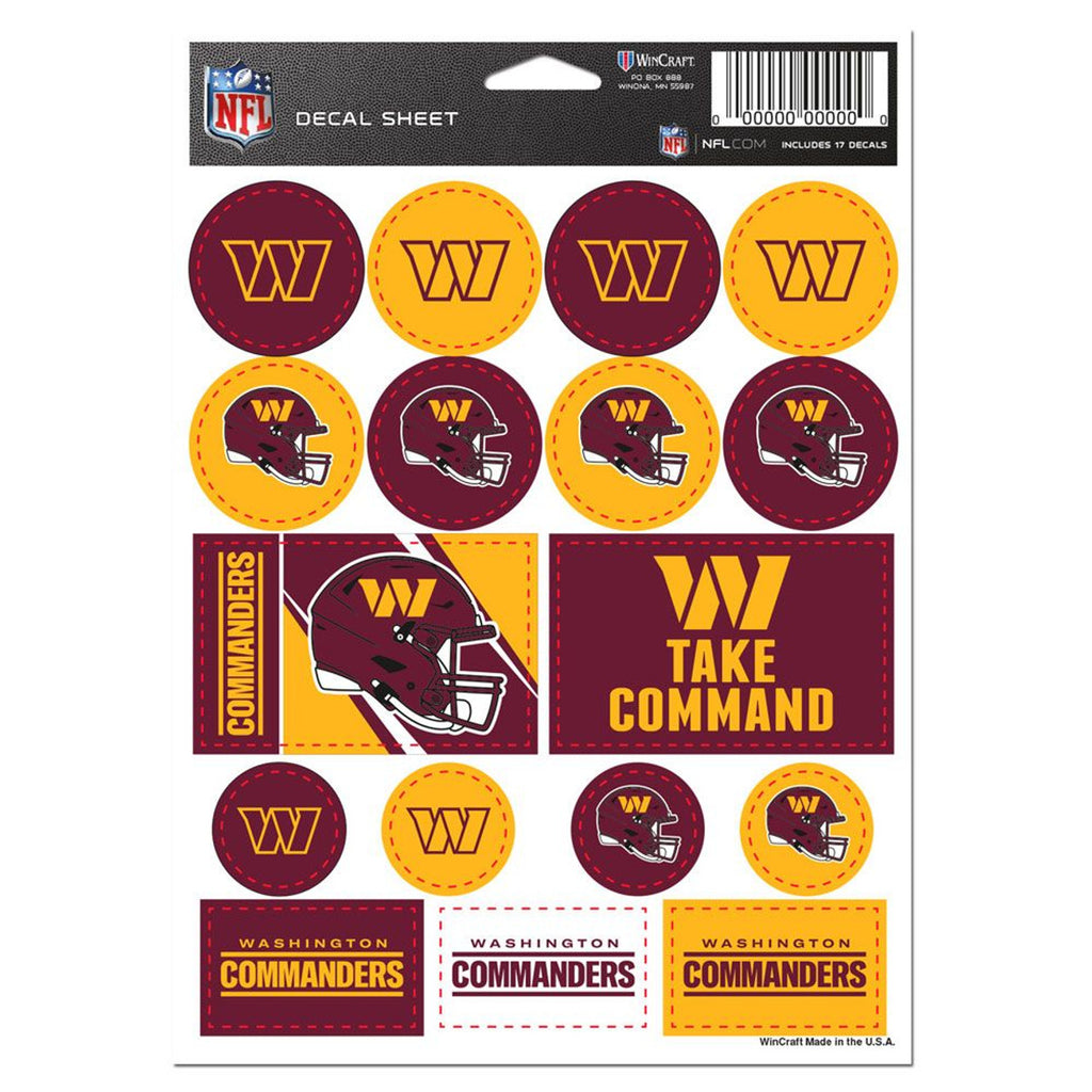 Washington Commanders Decal Sheet 5x7 Vinyl - WinCraft