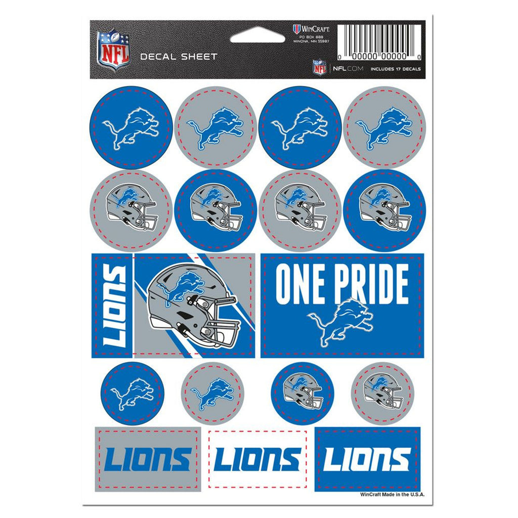 Detroit Lions Decal Sheet 5x7 Vinyl - Wincraft
