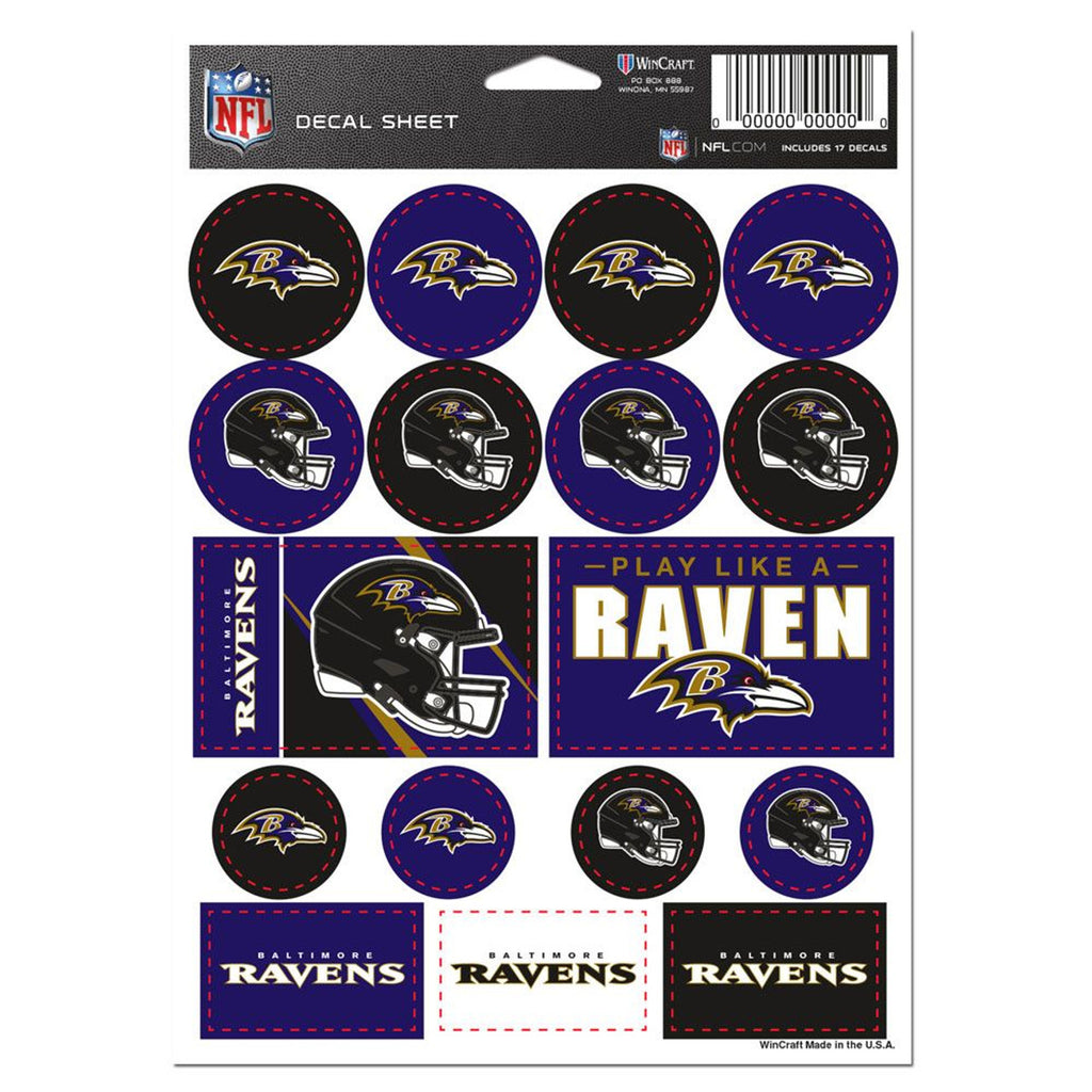 Baltimore Ravens Decal Sheet 5x7 Vinyl - Wincraft