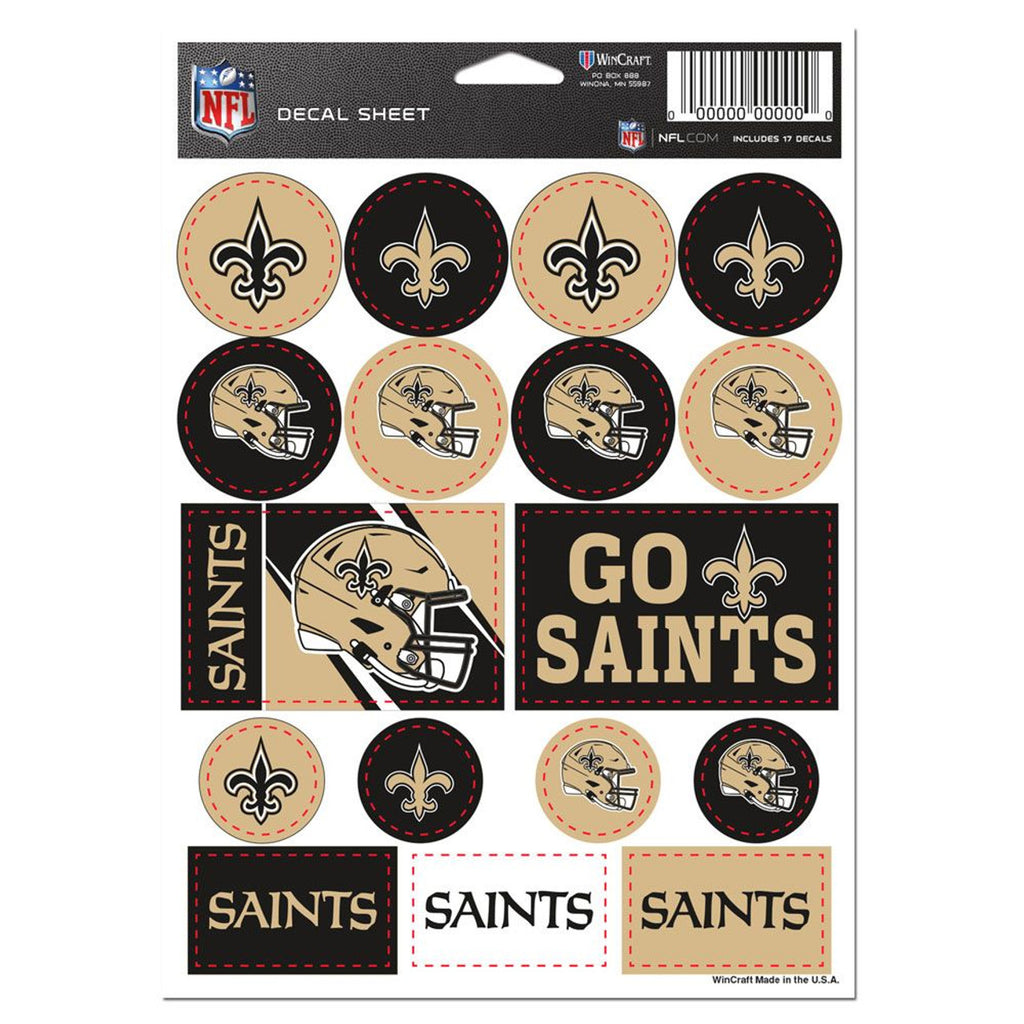New Orleans Saints Decal Sheet 5x7 Vinyl - Wincraft