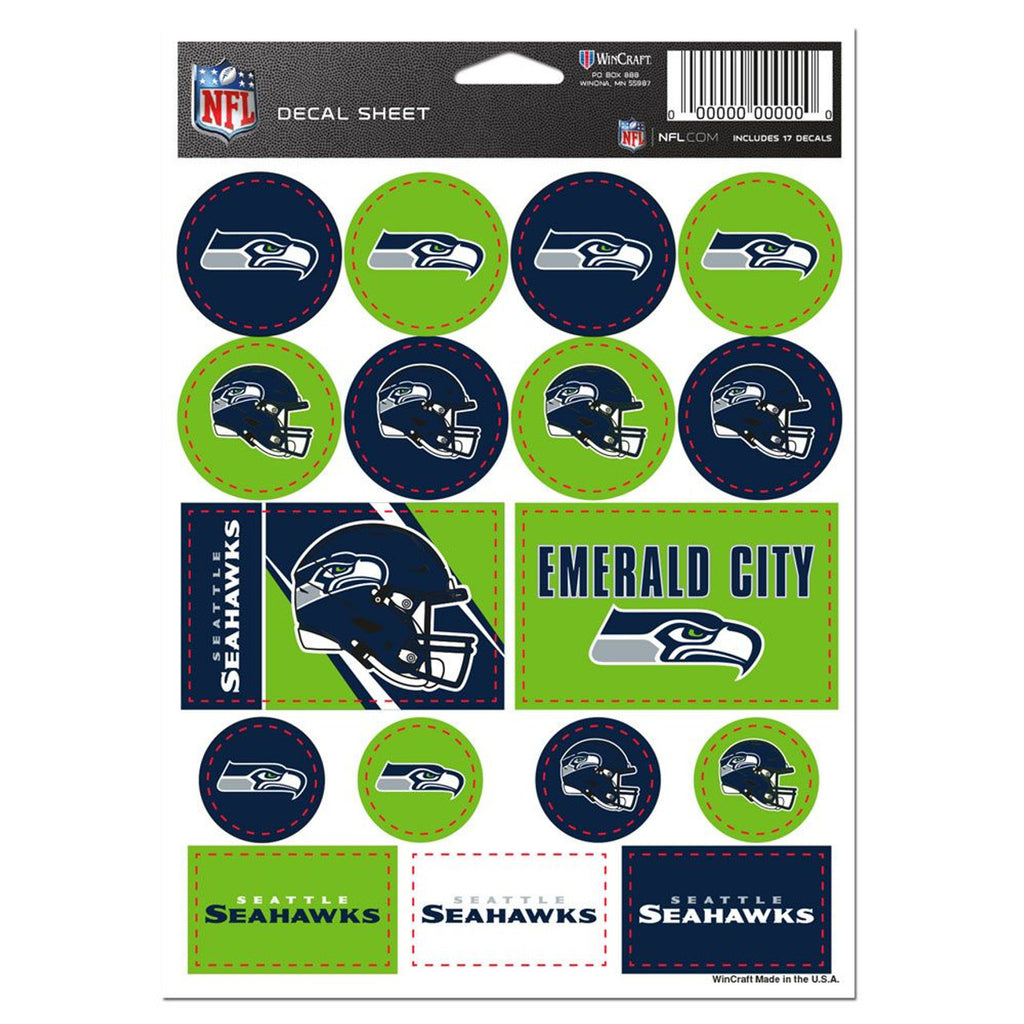 Seattle Seahawks Decal Sheet 5x7 Vinyl - Wincraft
