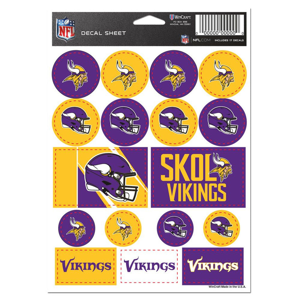 Minnesota Vikings Decal Sheet 5x7 Vinyl - Wincraft