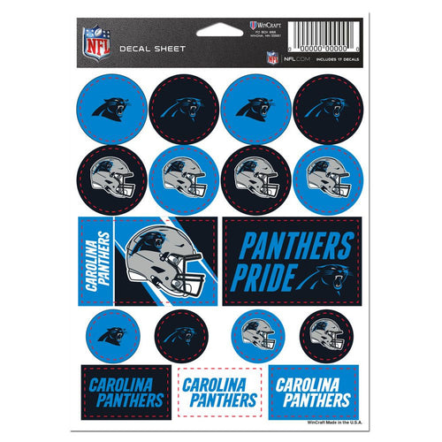 Carolina Panthers Decal Sheet 5x7 Vinyl - WinCraft