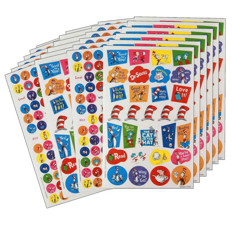 Cat in the Hat Sticker Book, 536 Stickers Per Book, Pack of 6 - Eureka