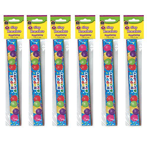 Happy Birthday Balloons Slap Bracelets, 10 Per Pack, 6 Packs - Teacher Created Resources