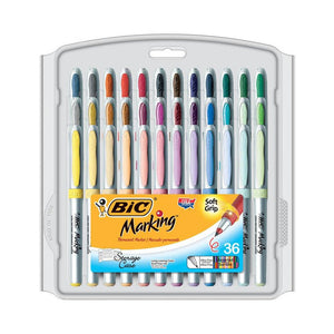 BIC MARK IT PERMANENT MARKERS 36PK ULTRA FINE POINT ASSTD COLOR
