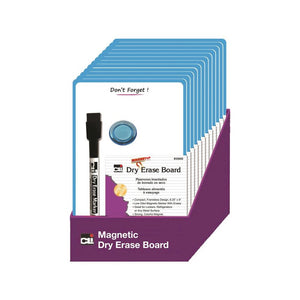 Mini Magnetic Dry Erase Board 12/St, Blue Frame - Charles Leonard