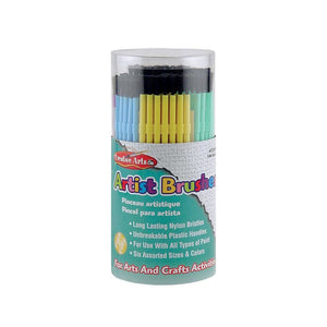 Brushes Artist Plastic Asst Clrs, 144 Tub - Charles Leonard