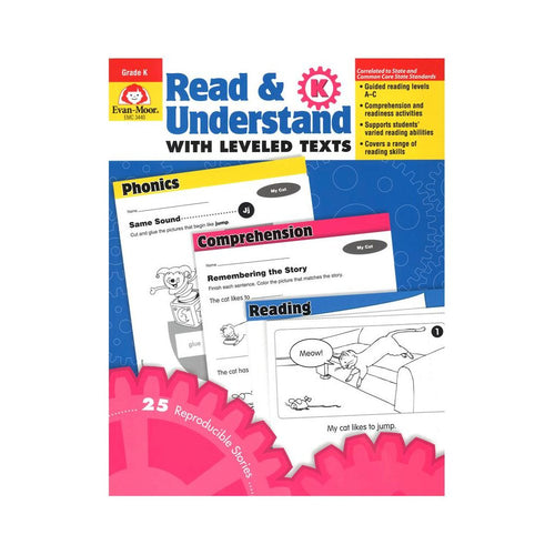 Read & Understand with Leveled Texts Book, Grade K - EVAN-MOOR