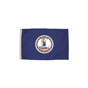 Durawavez Nylon Outdoor Flag with Heading & Grommets, Virginia, 3ft x 5ft - FLAGZONE