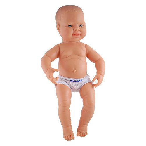 Anatomically Correct Newborn Doll, 15-3/4'', Caucasian Boy - Miniland Educational