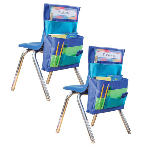 Blue, Teal & Lime Chair Pocket, Pack of 2 - Teacher Created Resources