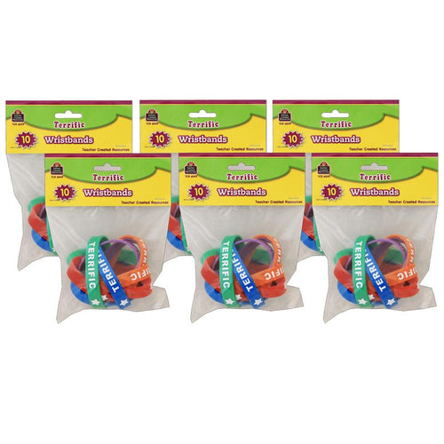 Terrific Wristbands, 10 Per Pack, 6 Packs - Teacher Created Resources