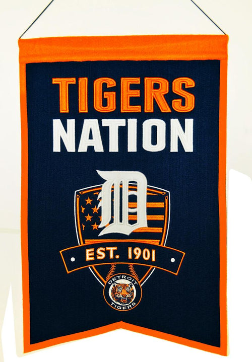 Detroit Tigers Banner 14x22 Wool Nations - Winning Streak Sports