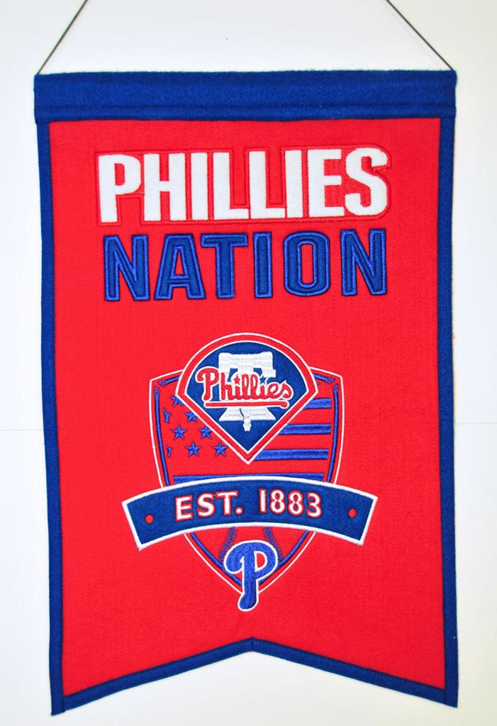 Philadelphia Phillies Banner 14x22 Wool Nations - Winning Streak Sports
