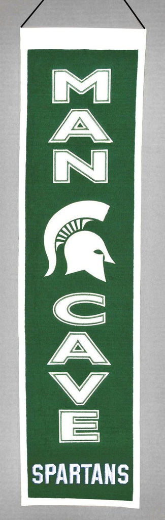 Michigan State Spartans Banner 8x32 Wool Man Cave - Winning Streak Sports